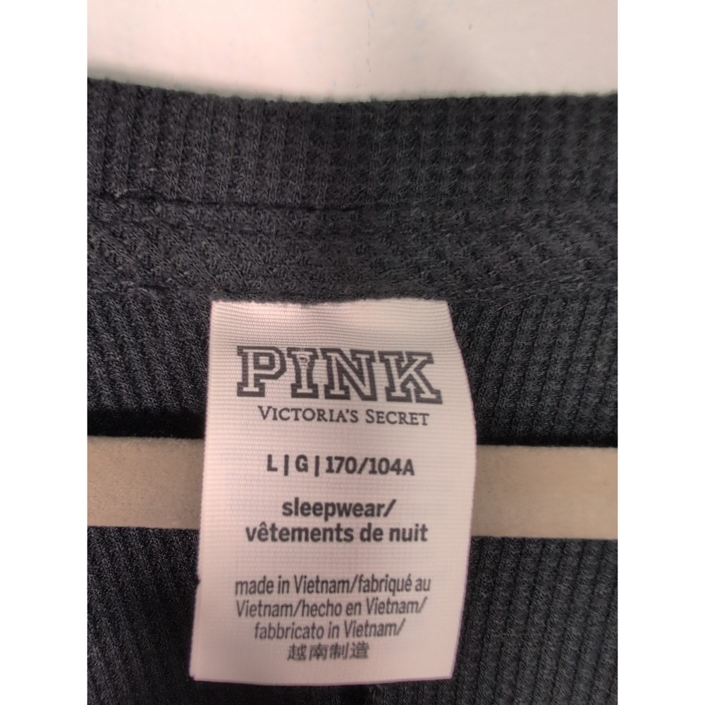 VICTORIA'S SECRET PINK L HALLOWEEN SKELETON BONES THERMAL LONG JANE PAJAMAS - Picture 7 of 9